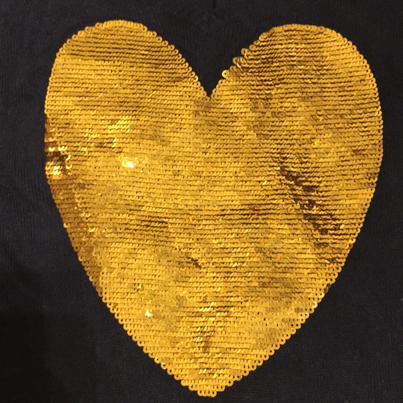 Wildfox Gold Sequin/Sparkly Heart Sweater - Picture 6 of 12